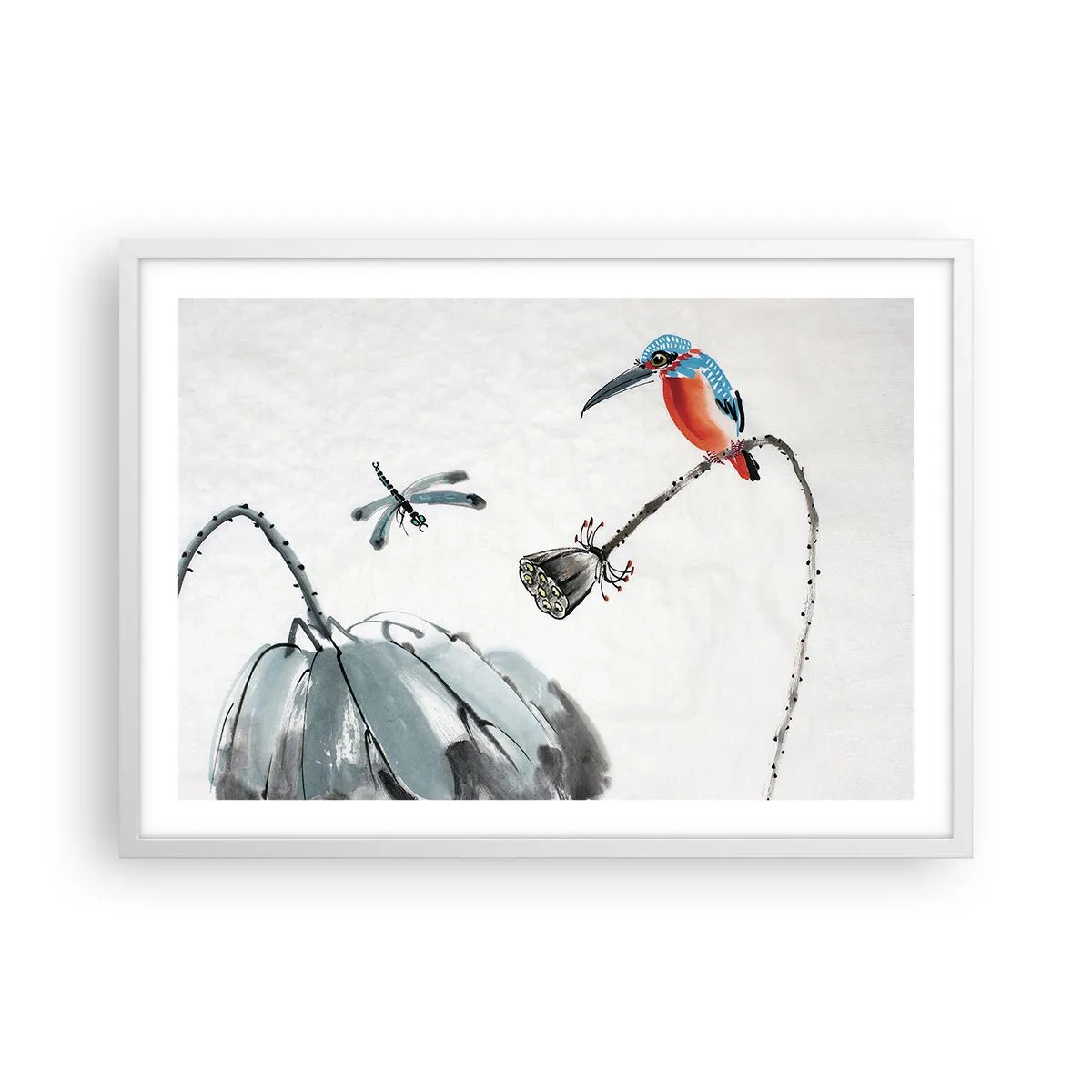 Poster în ramă albă - Viața de pajiște - 70x50 cm