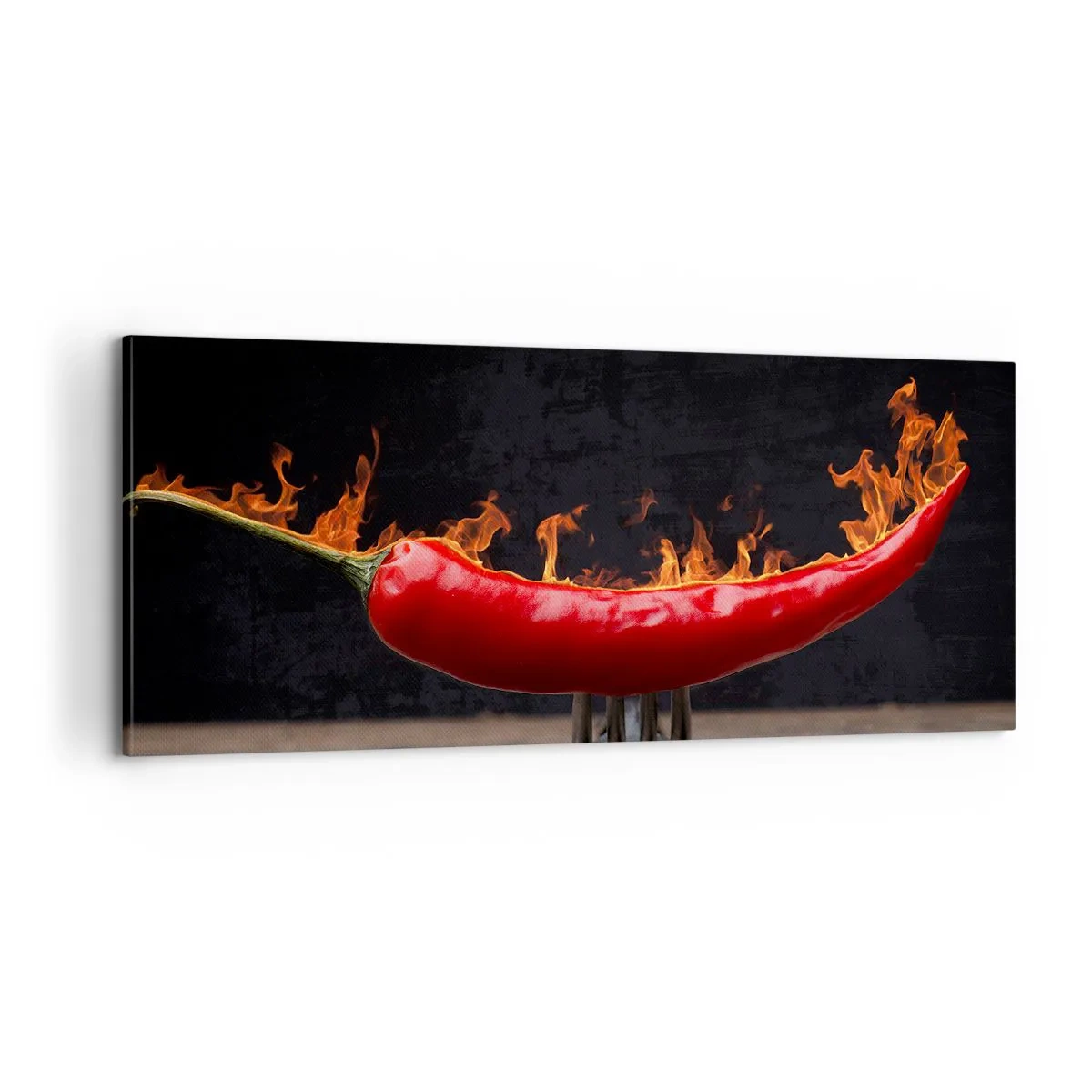 Tablou pe pânză - O gustare înflăcărată - 100x40 cm