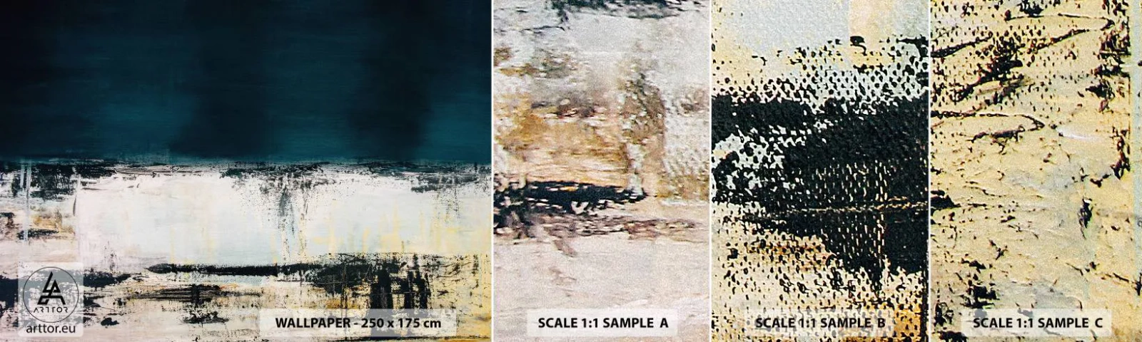 Mostră tapet autocolant Deluxe Sticker - Compoziție orizontală - Abstracția, Bucată, Pictura - 100x30 cm