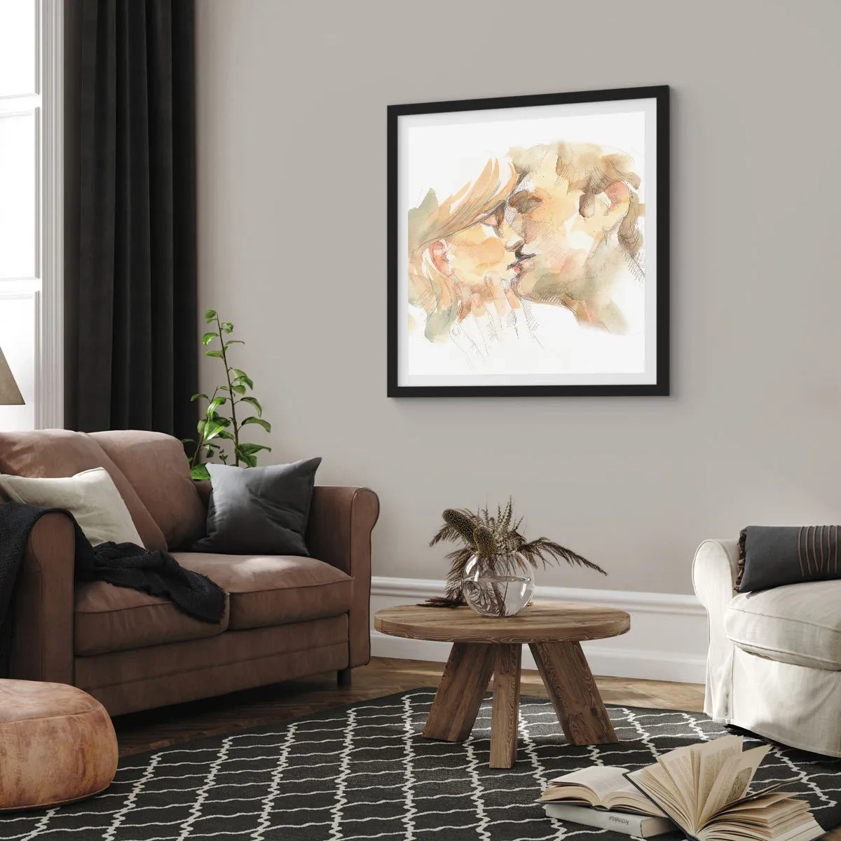 Poster în ramă neagră - Jumătatea găsită? - 60x60 cm