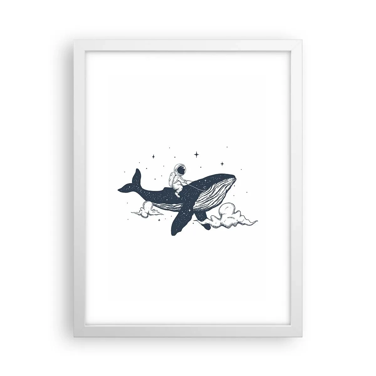 Poster în ramă albă - Aventura spațială - 30x40 cm