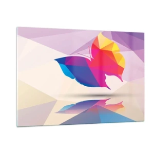 Tablou pe sticlă - Curcubeu de fluture - 120x80 cm