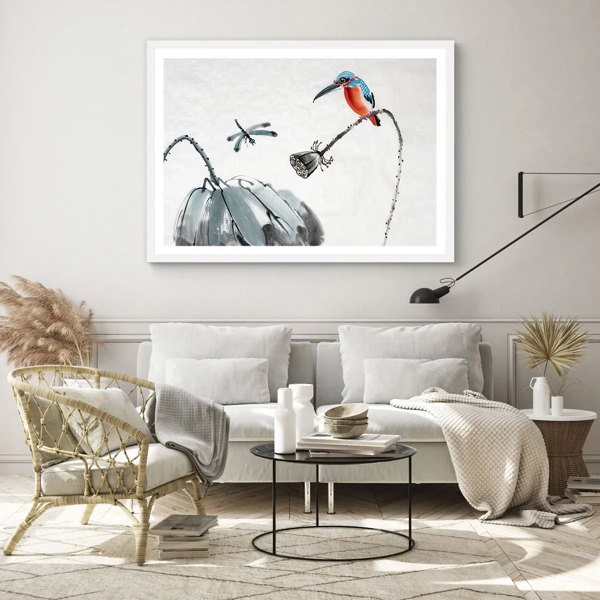 Poster în ramă albă - Viața de pajiște - 91x61 cm