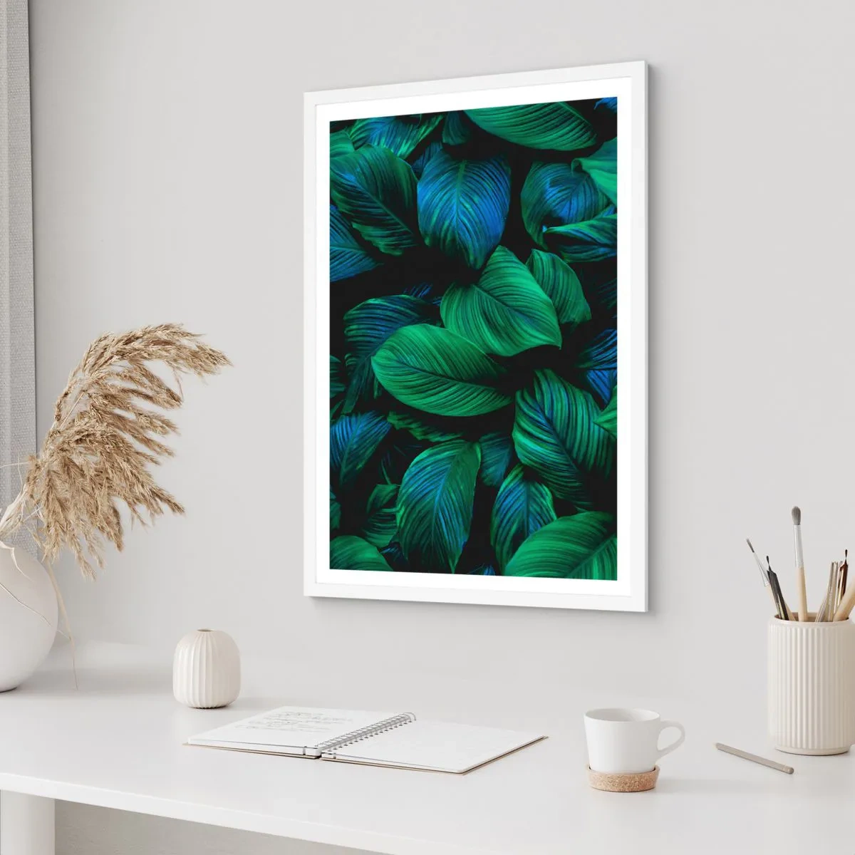 Poster în ramă albă - Traficul verde - 40x50 cm