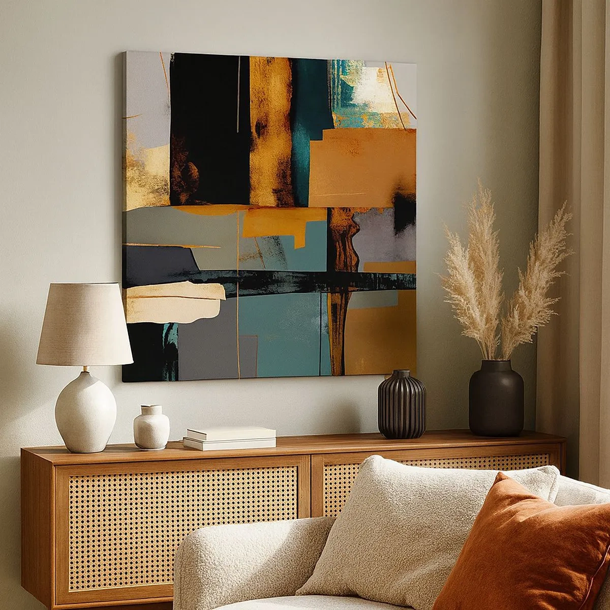 Tablou pe pânză - Abstracția - lumină și umbră - 30x30 cm