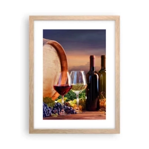 Poster în ramă de stejar deschis - Aici viața are un gust - 30x40 cm