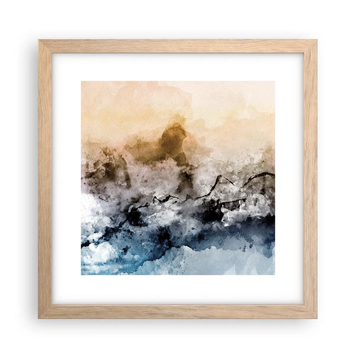 Poster în ramă de stejar deschis - Scufundate într-un vârtej de ceață - 30x30 cm