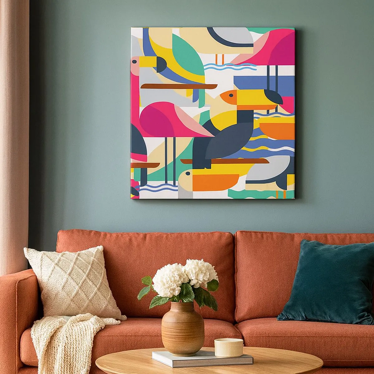 Tablou pe pânză - Cheful păsărilor - 30x30 cm