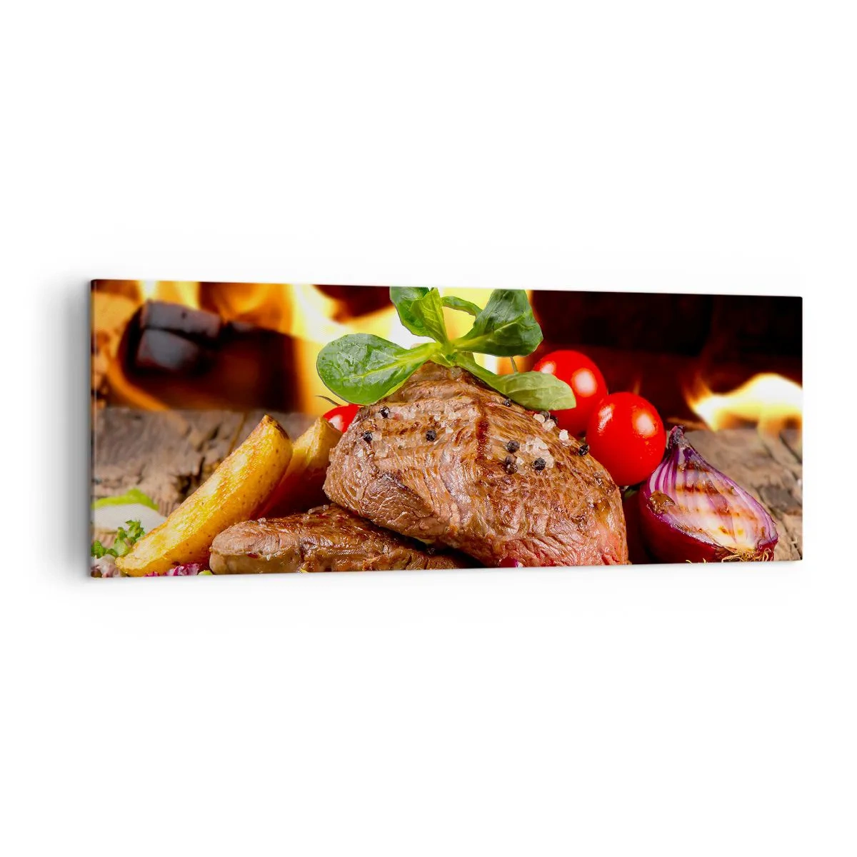 Tablou pe pânză - Înconjurată de ardoare - 140x50 cm