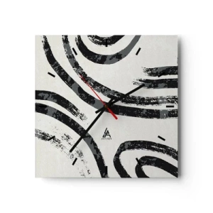 Ceas de perete - Ceas pe sticlă - Pe jumătate oprit - 40x40 cm