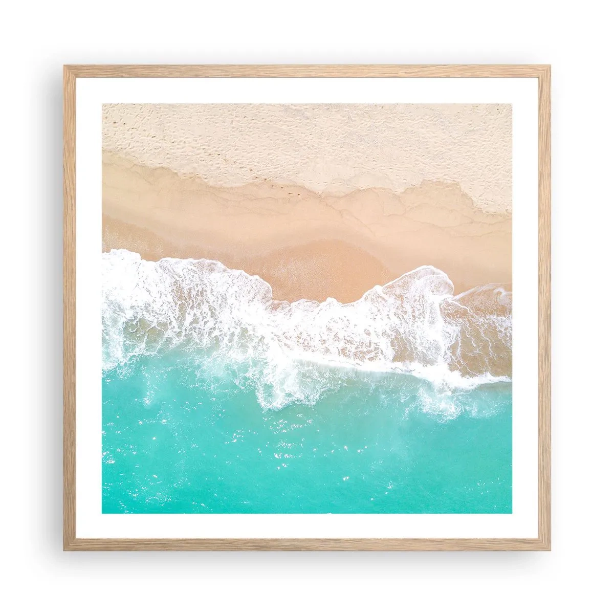 Poster în ramă de stejar deschis - Atingere mângâietoare - 60x60 cm