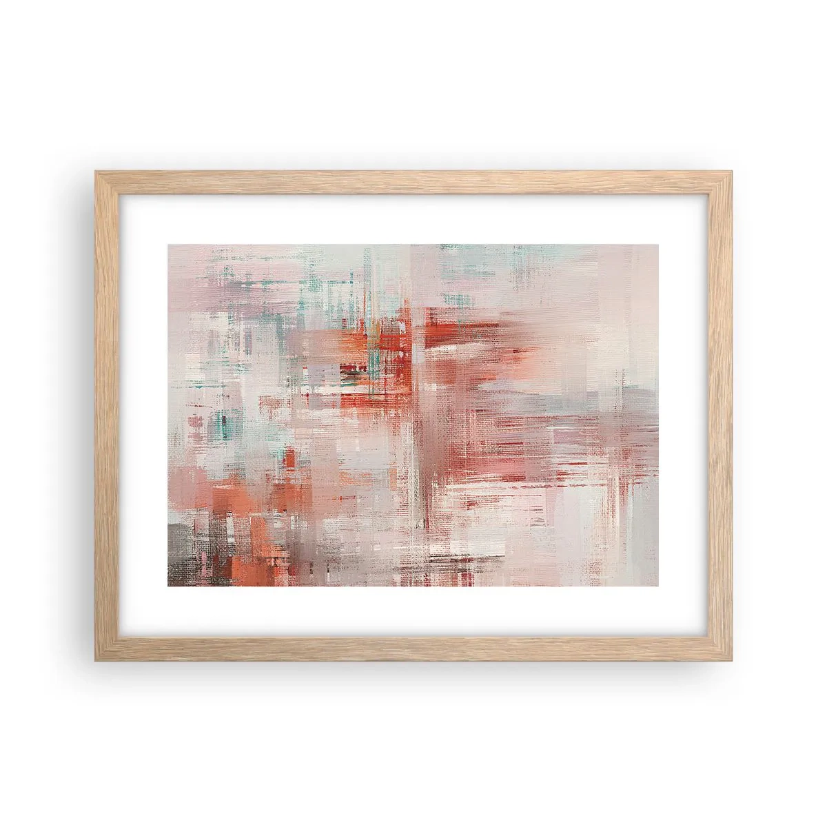 Poster în ramă de stejar deschis - În ceață. Dar roz - 40x30 cm