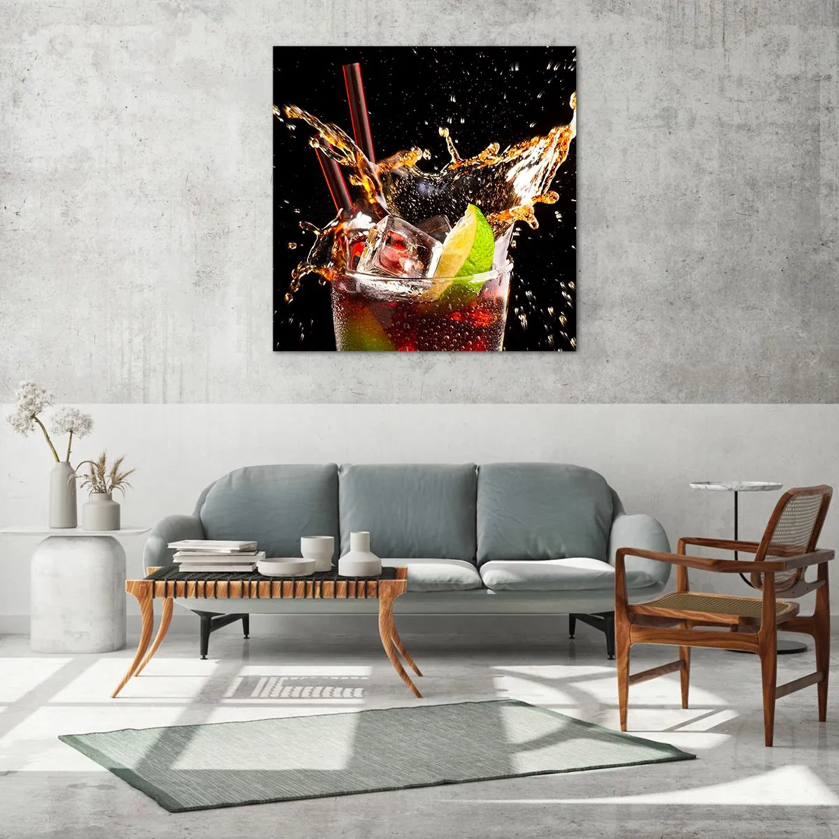 Tablou pe sticlă - Bucurie și energie colorată - 50x50 cm