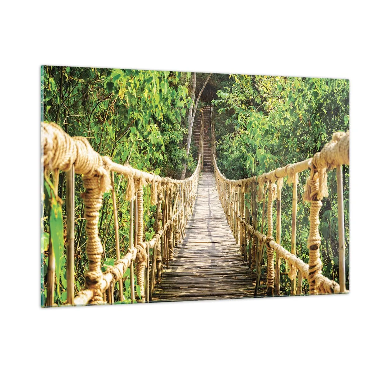 Tablou pe sticlă - Suspendat în verde - 120x80 cm