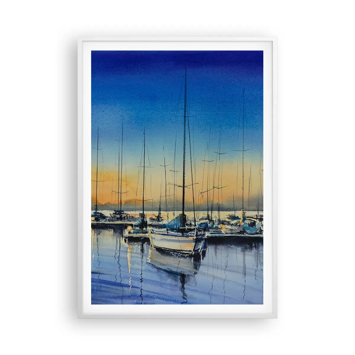Poster în ramă albă - Sfârșitul unei zile bune - 70x100 cm