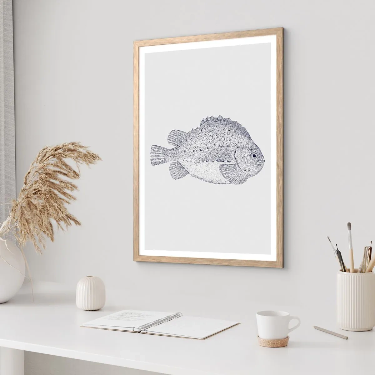 Poster în ramă de stejar deschis - Pentru albumul naturalistului - 40x50 cm