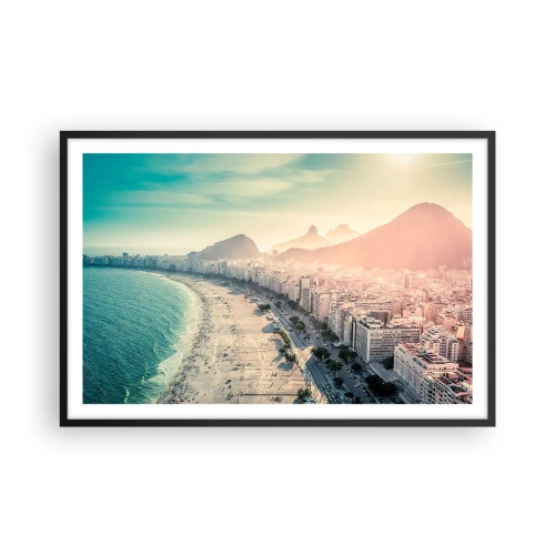Poster în ramă neagră - Vacanță perpetuă în Rio - 91x61 cm