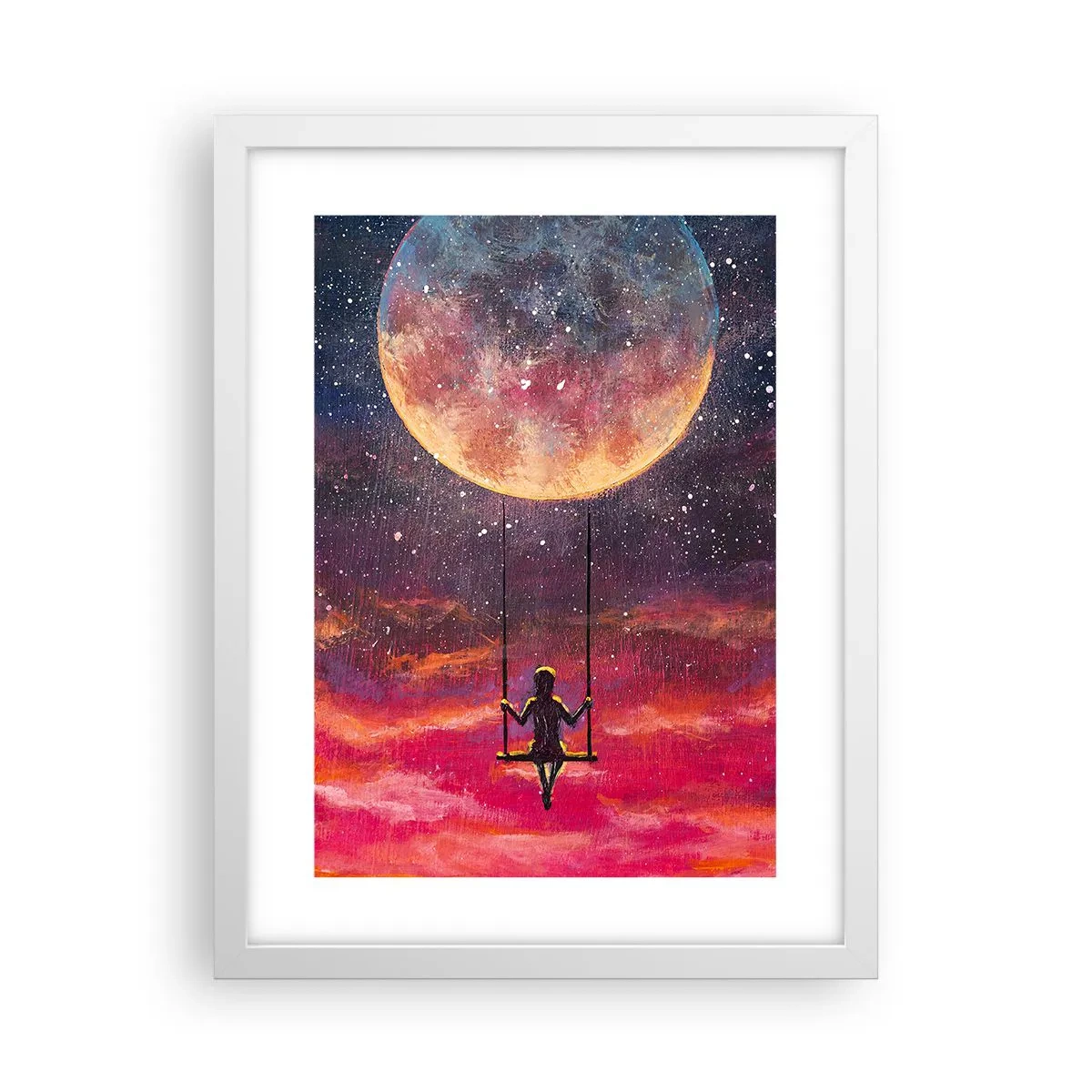 Poster în ramă albă - Cu capul în nori - 30x40 cm