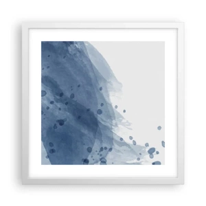 Poster în ramă albă - Tul albastru - 40x40 cm