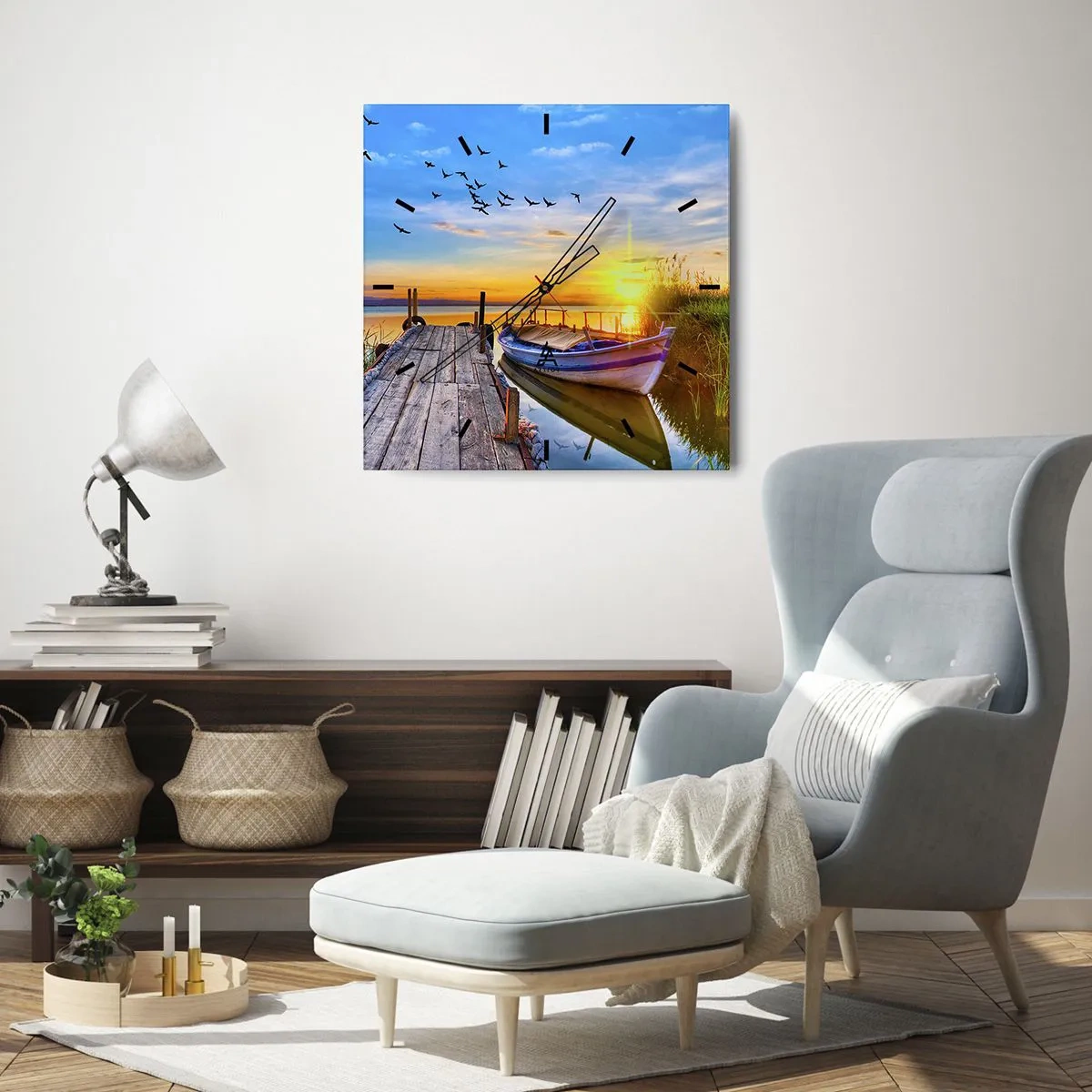 Ceas de perete - Ceas pe sticlă - La revedere, până mâine - 30x30 cm