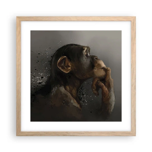 Poster în ramă de stejar deschis - Cu siguranță, gânditorul - 40x40 cm