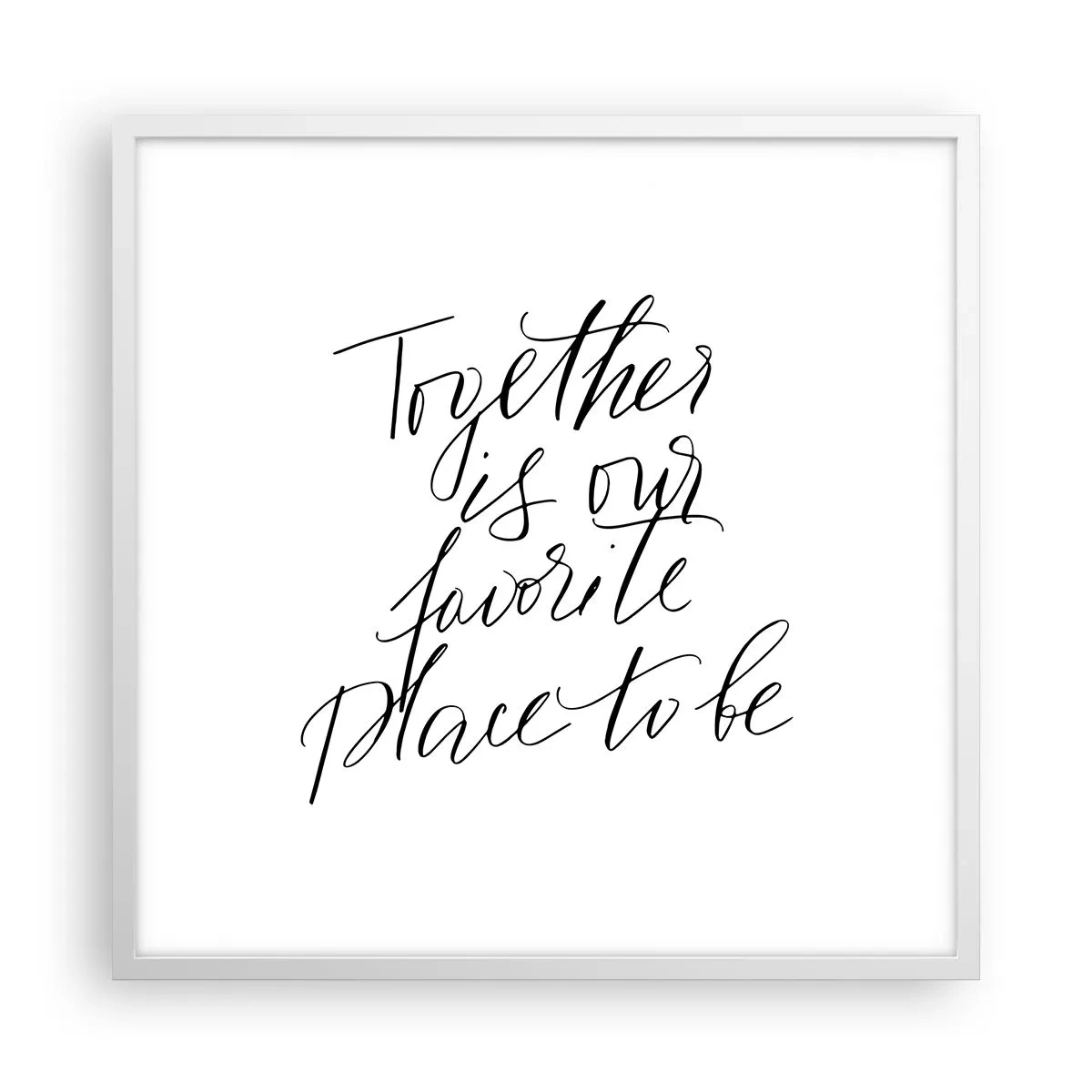 Poster în ramă albă - O simți și tu? - 60x60 cm