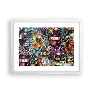 Poster în ramă albă - Visul unui artist tatuator - 40x30 cm