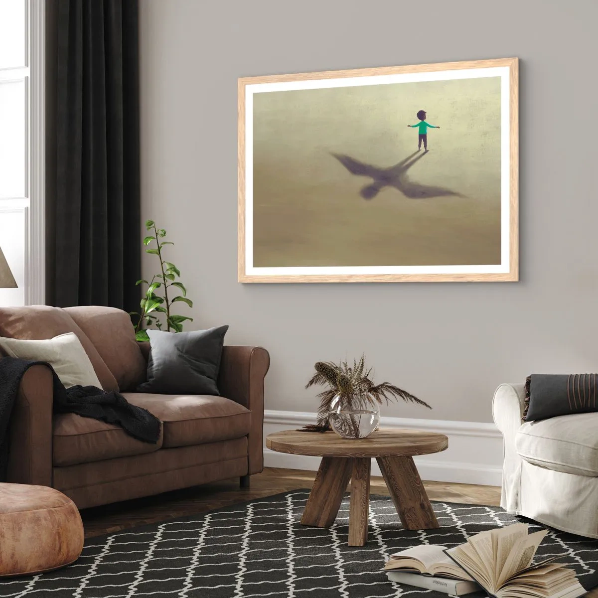 Poster în ramă de stejar deschis - Eroul viitorului - 91x61 cm