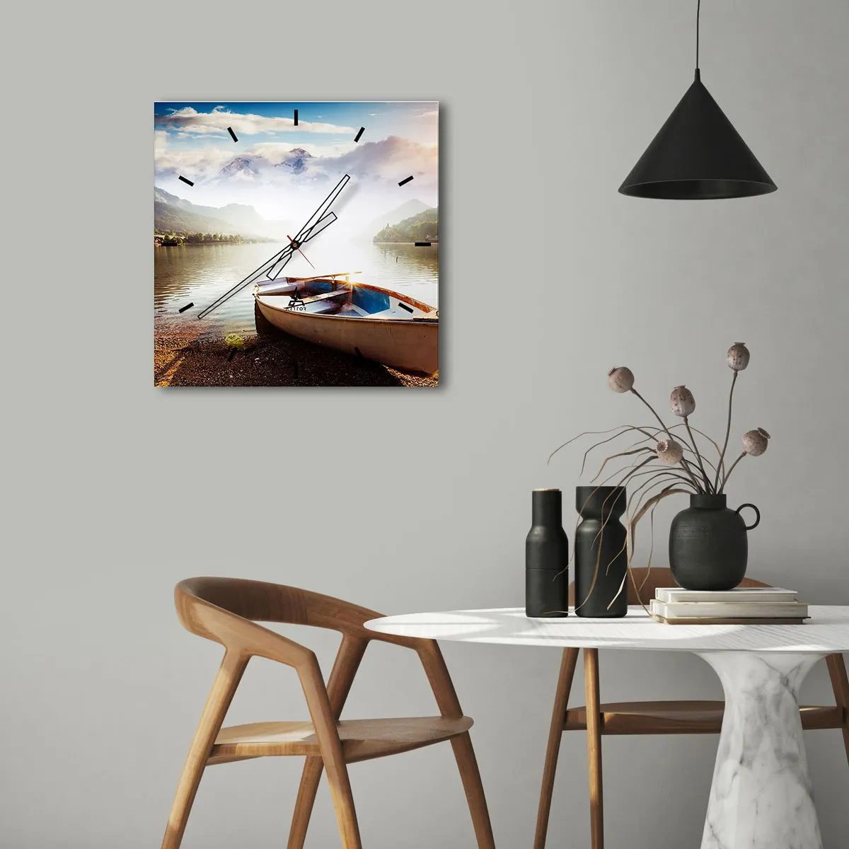 Ceas de perete - Ceas pe sticlă - Peste apa mare și limpede - 30x30 cm