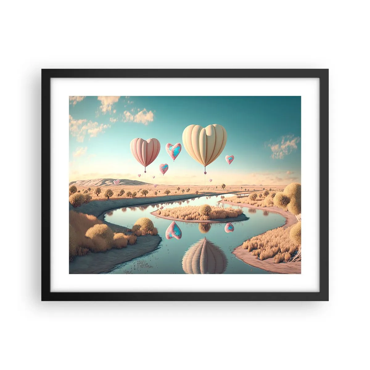 Poster în ramă neagră - Iubirea ne înalță - 50x40 cm