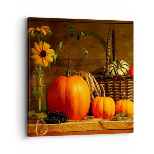 Tablou pe pânză - Compoziție rustică - cadouri de toamnă - 40x40 cm