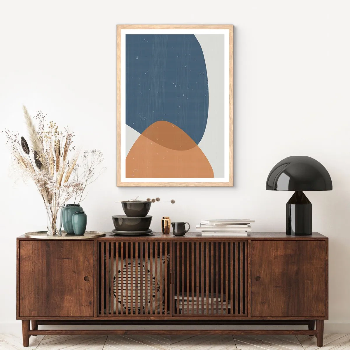 Poster în ramă de stejar deschis - Ovale și influențe - 70x100 cm