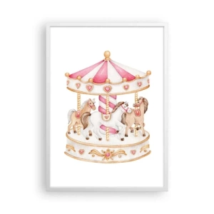 Poster în ramă albă - Lumea dulce a copilăriei - 50x70 cm