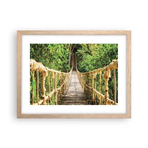 Poster în ramă de stejar deschis - Suspendat în verde - 40x30 cm