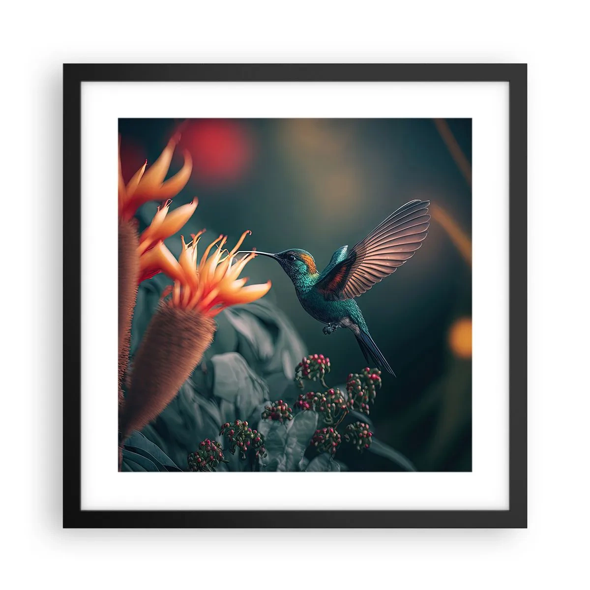 Poster în ramă neagră - Viață cu adevărat colorată - 40x40 cm