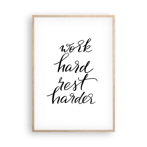 Poster în ramă de stejar deschis - Echilibrul vieții - 70x100 cm