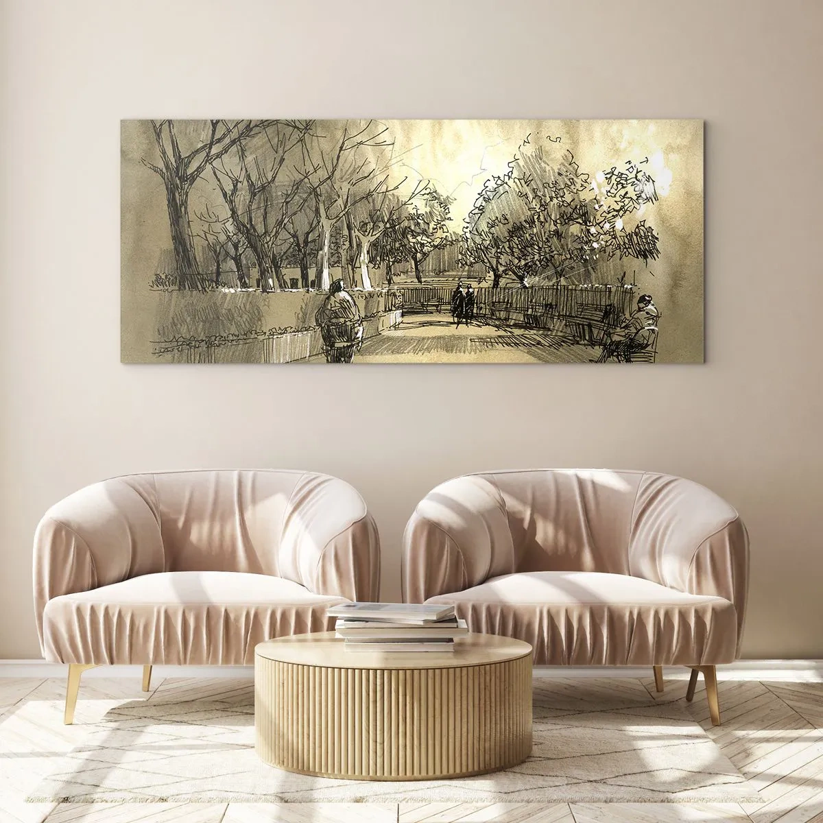 Tablou pe sticlă - Un moment reținut cu pene - 160x50 cm