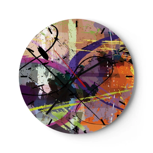 Ceas de perete - Ceas pe sticlă - Poate fi drept sau de jur împrejur - 40x40 cm