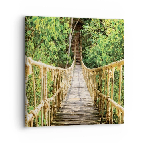 Tablou pe pânză - Suspendat în verde - 30x30 cm