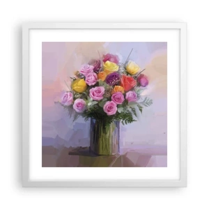 Poster în ramă albă - Frumusețe reținută - 40x40 cm