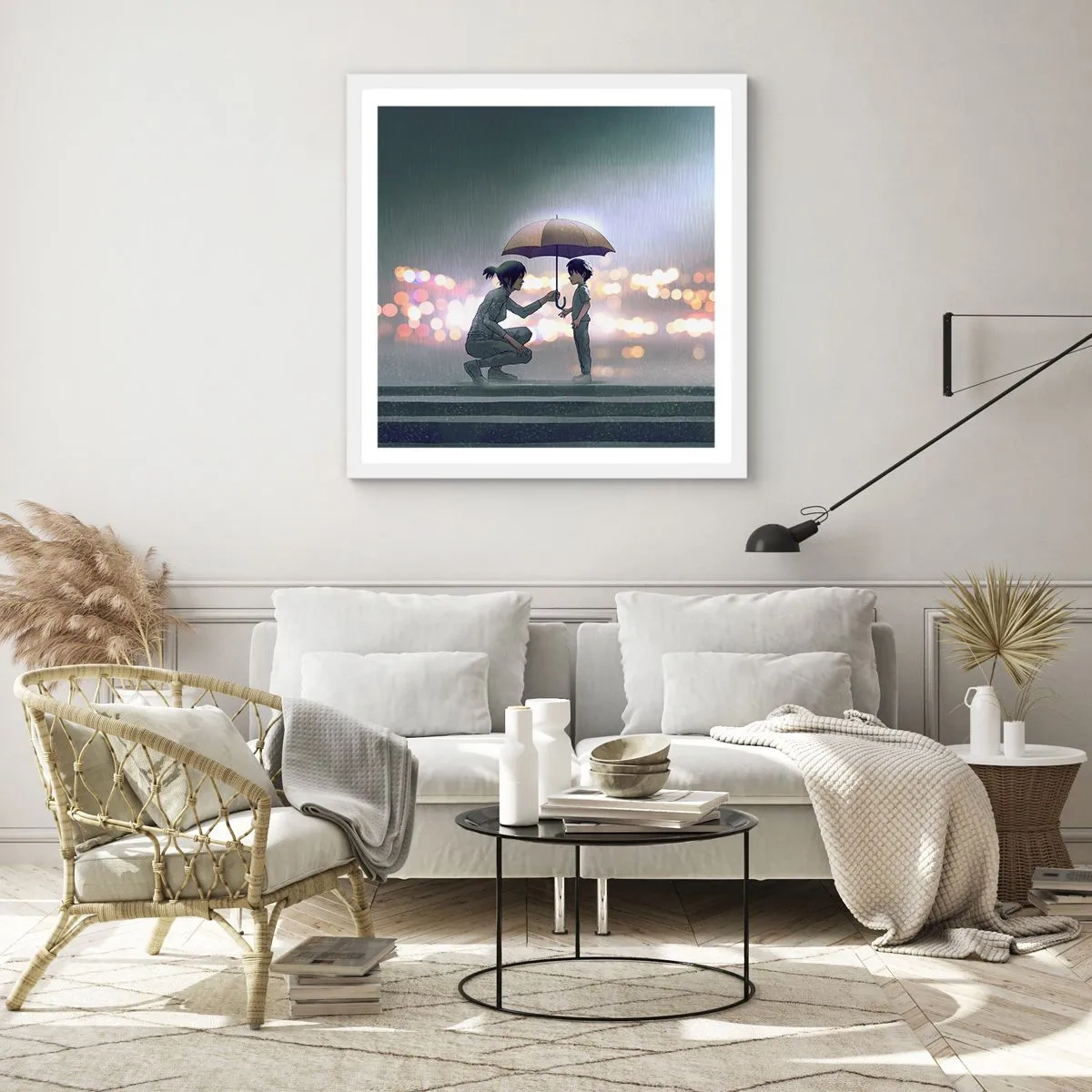 Poster în ramă albă - Și totul este bine acum - 40x40 cm