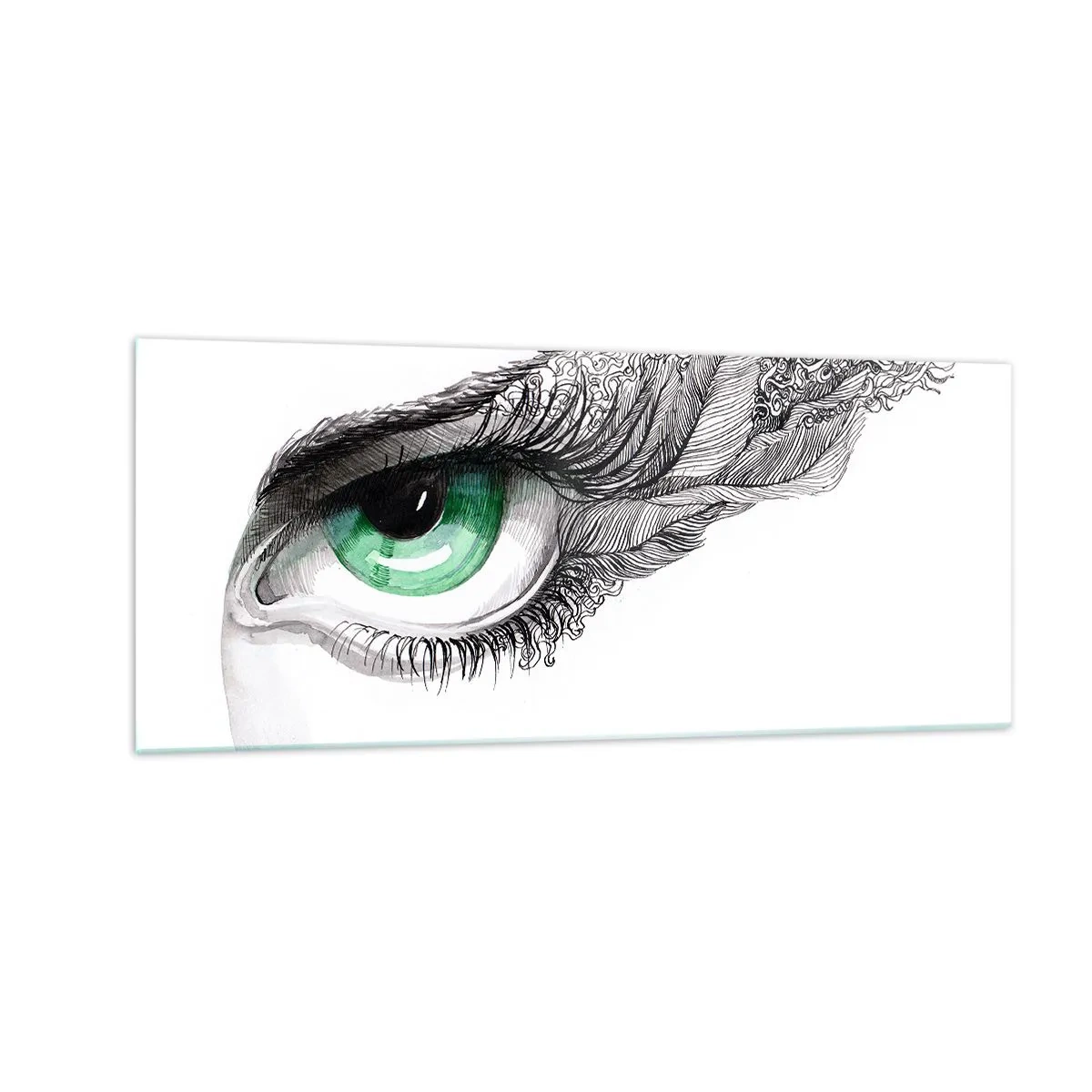 Tablou pe sticlă - Frumoasă și gata de atac - 100x40 cm