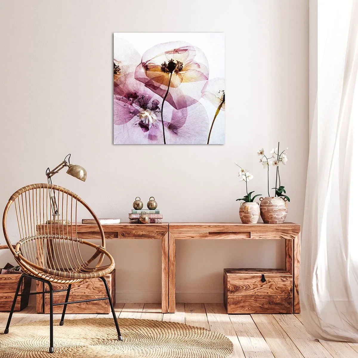 Tablou pe pânză - Corp de flori transparente - 30x30 cm