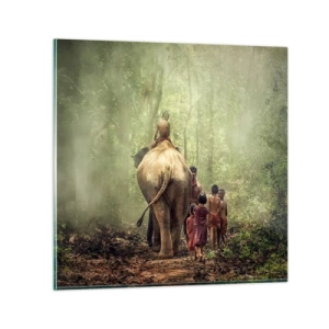 Tablou pe sticlă - Noua Carte a Junglei - 40x40 cm