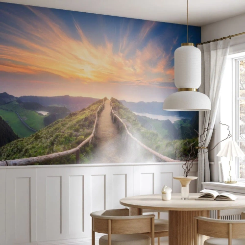 Tapet Standard Eco - O potecă pitorească pe vârful muntelui - 100x70cm - Aproape de cer - Decorațiune modernă pentru perete pentru living și dormitor ARTTOR