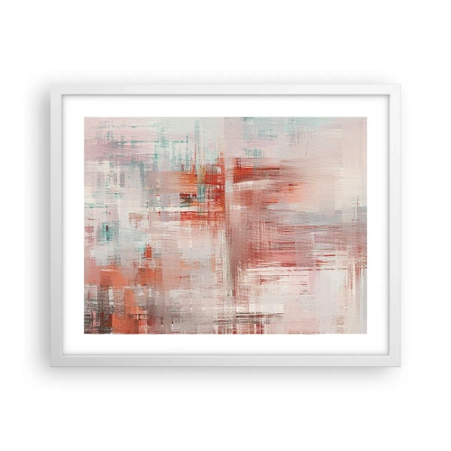 Poster în ramă albă - În ceață. Dar roz - 50x40 cm