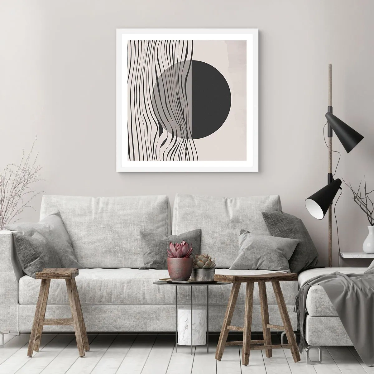 Poster în ramă albă - Semicompunere - 60x60 cm