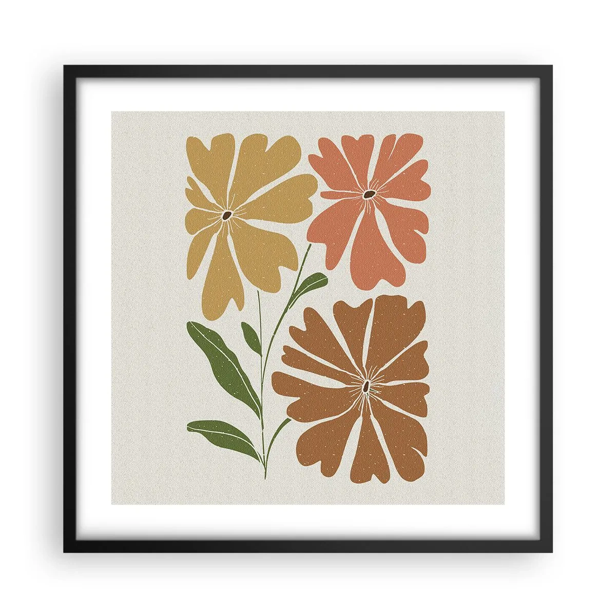 Poster în ramă neagră - Natură și geometrie - 50x50 cm