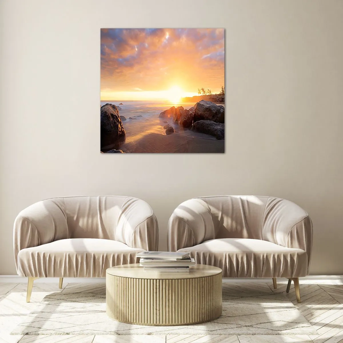 Tablou pe sticlă - Briză luminoasă de seară - 30x30 cm