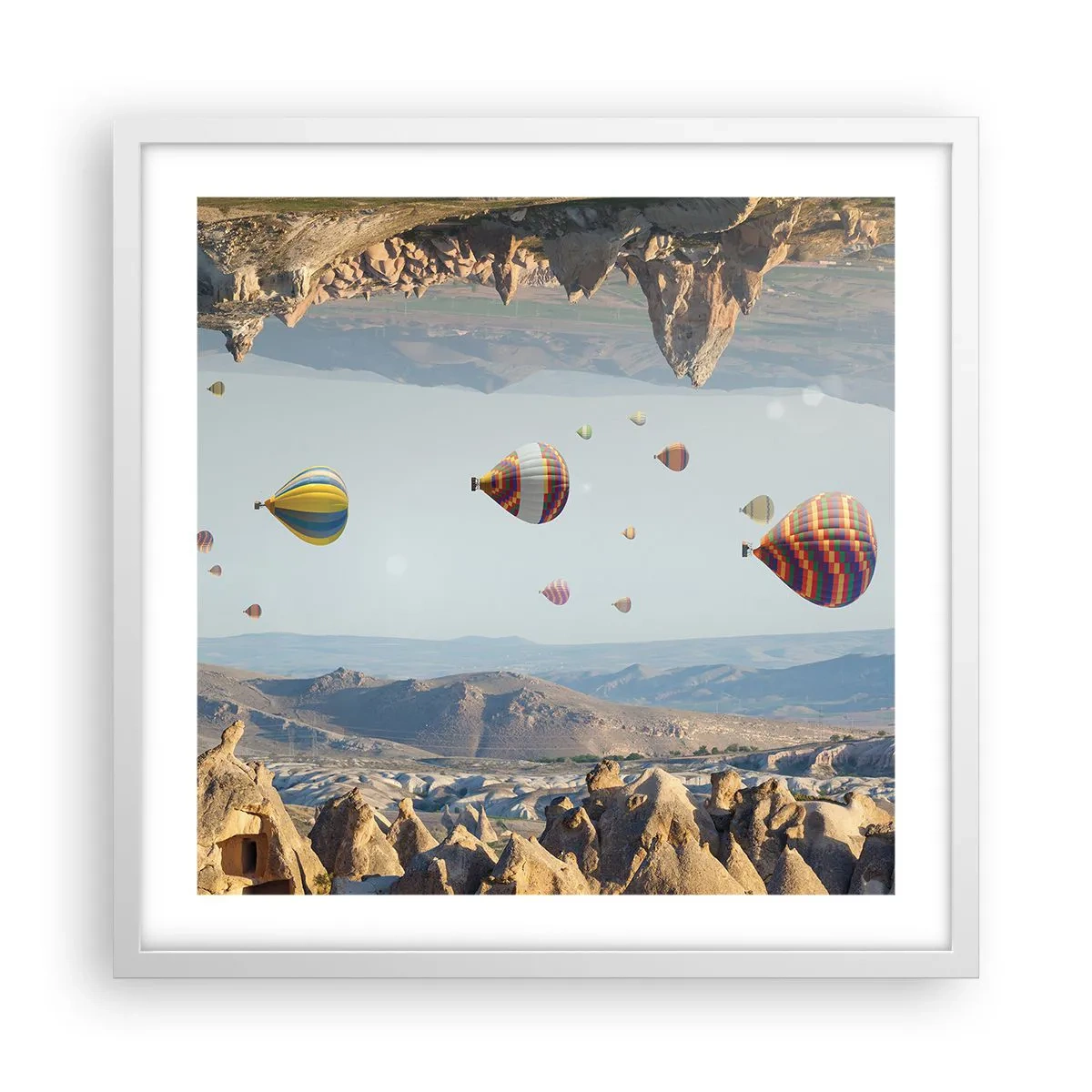 Poster în ramă albă - Orice este posibil aici - 50x50 cm